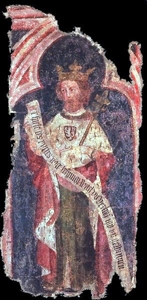 Ausschnitt eines Freskos von Karl IV, ca. 1360