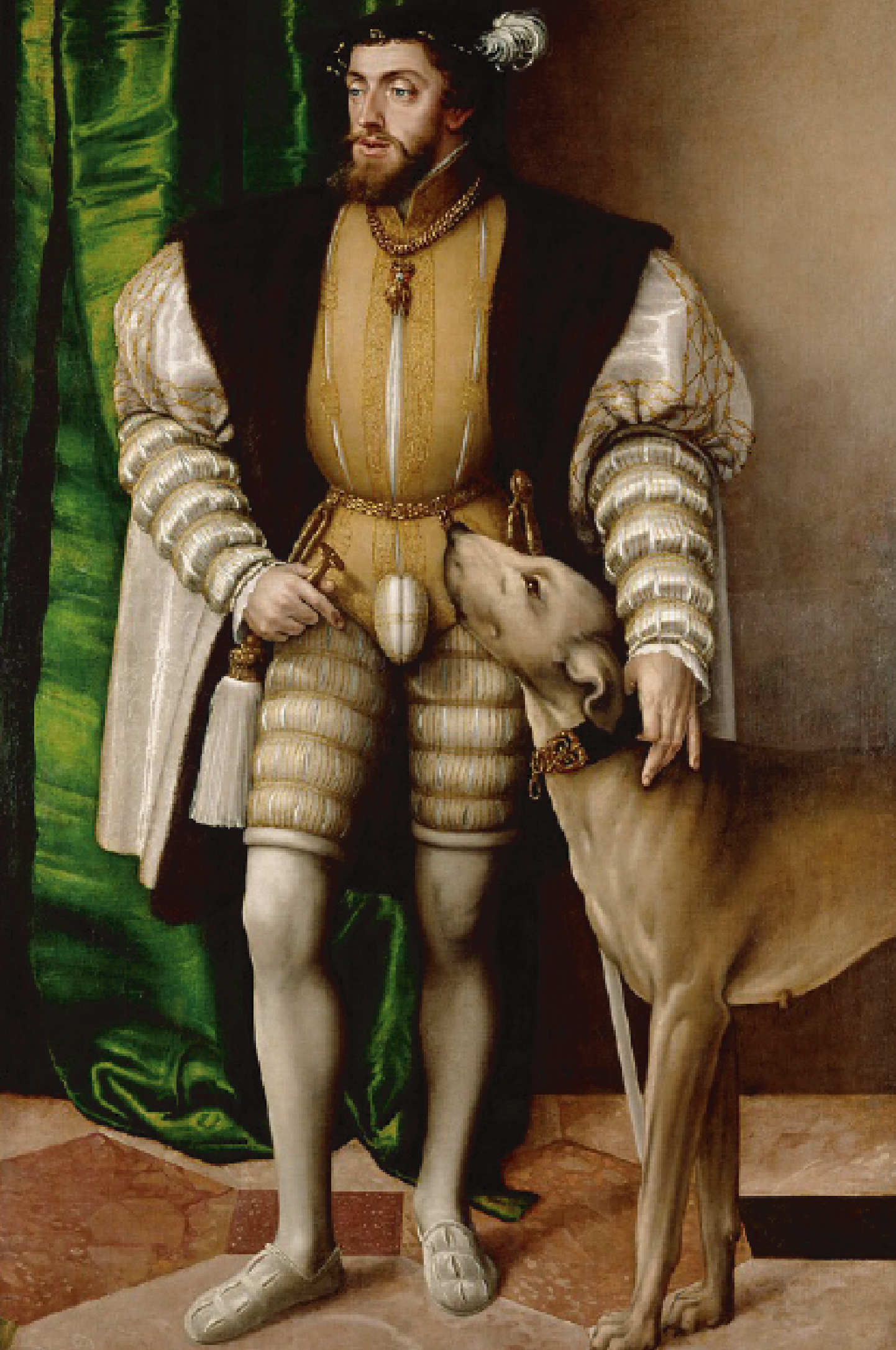 Kaiser Karl V mit seinem Englischen Wasserhund, 1532