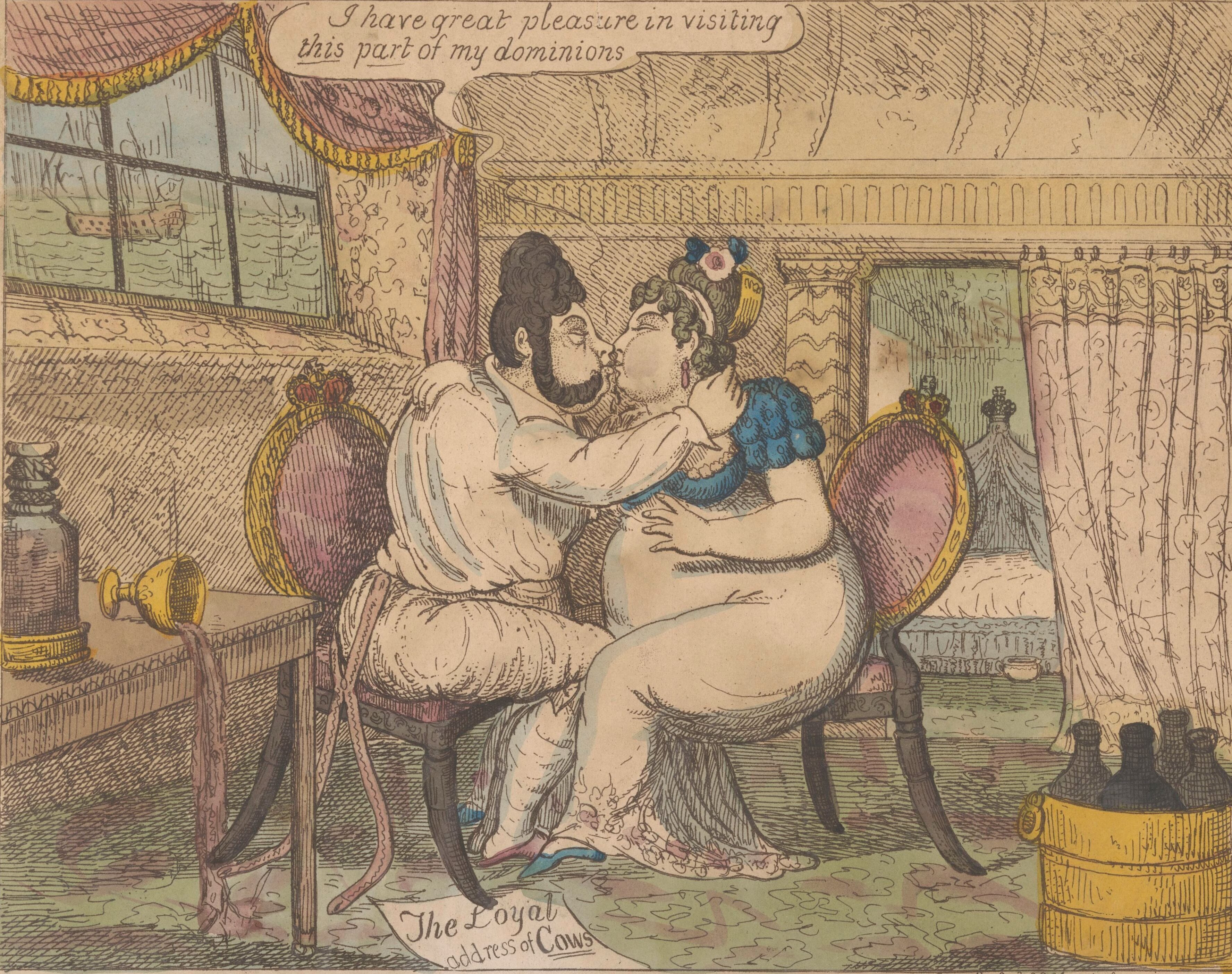 Karikatur von König George IV mit seiner Geliebten 1820