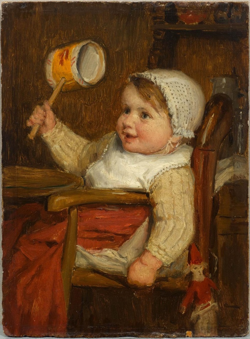 Albert Anker, Emile Roux im Kinderstuhl, 1867